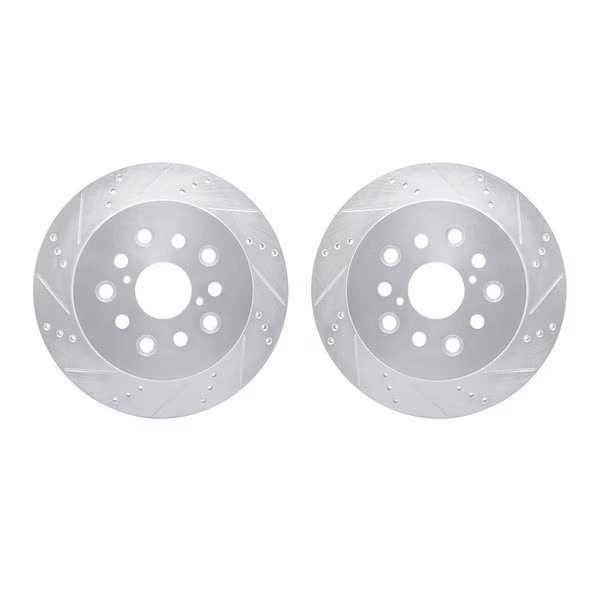 Rotors-Drilled and Slotted-SilverZinc Coated, 7002-75031, Dynamic Friction Co, Mfr#: 7002-75031